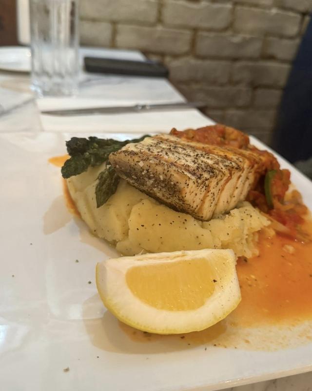 Phone photo of a fish dish, before